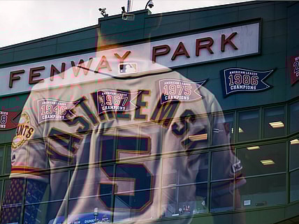 Giants' Mike Yastrzemski against Red Sox at Fenway Park