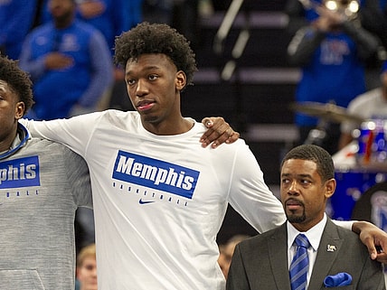 Memphis' James Wiseman during National Anthem