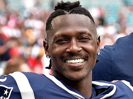 Antonio Brown smiles on the sideline