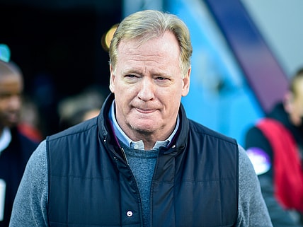 Jan 22, 2022; Nashville, Tennessee, USA; NFL commissioner Roger Goodell during a AFC Divisional playoff football game at Nissan Stadium. Mandatory Credit: Steve Roberts-USA TODAY Sports