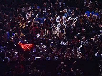 Nov 5, 2022; San Francisco, California, USA; Fans during the League of Legends World Championships between T1 and DRX at Chase Center. Mandatory Credit: Kelley L Cox-USA TODAY Sports
