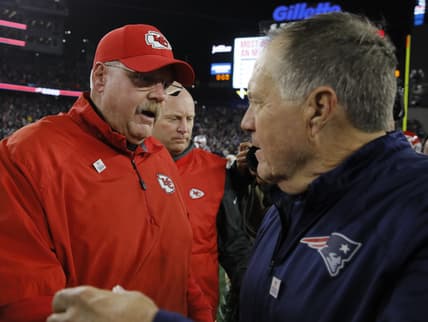 Kansas City Chiefs HC Andy Reid, New England Patriots HC Bill Belichick