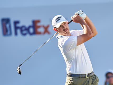 Feb. 12, 2022; Scottsdale Arizona, USA; Patrick Cantlay tees off on hole 17 during Round 3 at the WM Phoenix Open. Mandatory Credit: Alex Gould-USA TODAY Sports