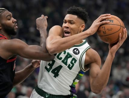 Bucks forward Giannis Antetokounmpo makes a move against the Bulls' Patrick Williams in the first half on Sunday.

Mjs Bucks18 1 Jpg Bucks18
