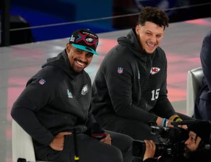 Philadelphia Eagles' Jalen Hurts, Kansas City Chiefs' Patrick Mahomes