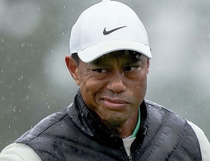 Apr 8, 2023; Augusta, Georgia, USA; Tiger Woods reacts after putting on the 18th green during the second round of The Masters golf tournament. Mandatory Credit: Rob Schumacher-USA TODAY NetworkPga Masters Tournament Second Round

Syndication The Augusta Chronicle

Syndication Arizona Republic