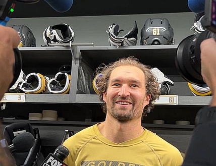 Vegas Golden Knights captain Mark Stone meets Wirth the media 10/16/2025