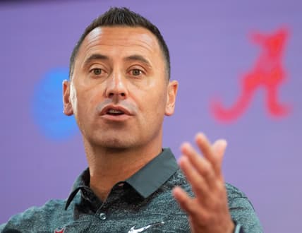 Alabama offensive coordinator Steve Sarkisian had heart surgery