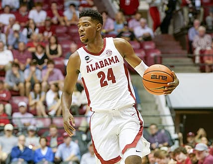 Nov 7, 2022; Tuscaloosa, Alabama, USA; Alabama Crimson Tide forward Brandon Miller (24) during first half at Coleman Coliseum. Mandatory Credit: Marvin Gentry-USA TODAY Sports