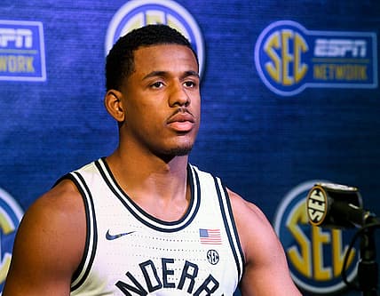 Oct 19, 2022; Mountain Brook, AL, USA; Vanderbilt player Jordan Wright answers questions during the SEC Tip Off 2022-23 Men's Basketball Media Day in Mountain Brook Wednesday, Oct. 19, 2022 at Grand Bohemian Hotel.

Basketball Sec Men S Basketball Media Day