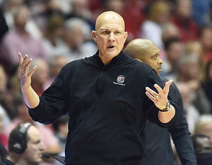 South Carolina Head Coach Frank Martin yells to his team as they play Alabama Saturday, Feb. 26, 2022, at Coleman Coliseum in Tuscaloosa, Alabama.

Alabama Vs South Carolina Sec Men S Basketball