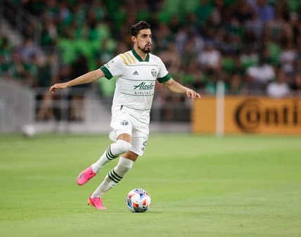 Aug 21, 2021; Austin, TX, USA; Portland Timbers defender Josecarlos Van Rankin (2) against Austin FC at Q2 Stadium. Austin won 3-1. Mandatory Credit: Erich Schlegel-USA TODAY Sports