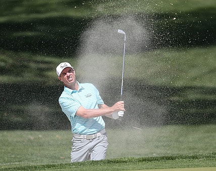 Steven Alker hits out of a greenside bunker on the 11th hole during the Galleri Classic at Mission Hills Country Club in Rancho Mirage, March 26, 2023.

Galleri Classic Sunday 9