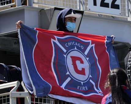 May 8, 2021; Chicago, Illinois, USA; Chicago Fire fans during the first half against the Philadelphia Union at Soldier Field. Mandatory Credit: Mike Dinovo-USA TODAY Sports