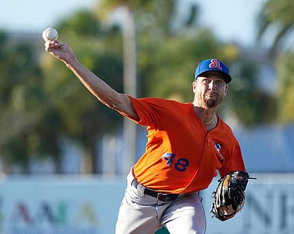 Jacob deGrom makes a rehab start during a game with the Daytona Tortugas in Daytona Beach, Friday, July 8, 2022.

Degrom Daytona06