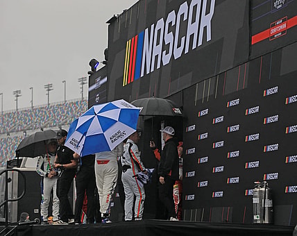 Nascar Xfinity Cup Series Driver   s Introduction continued even in the rain, but the race is still on delay Saturday, Feb. 17, 2024 at Daytona International Speedway.