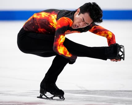 Nathan Chen competes in the championship men   s free skate during the U.S. Figure Skating Championships at Bridgestone Arena in Nashville, Tenn., Sunday, Jan. 9, 2022.

Figureskating 010922 An 019