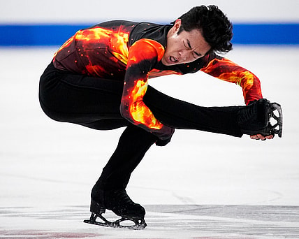 Nathan Chen competes in the championship men   s free skate during the U.S. Figure Skating Championships at Bridgestone Arena in Nashville, Tenn., Sunday, Jan. 9, 2022.

Figureskating 010922 An 019