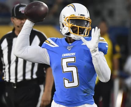 Charges QB Tyrod Taylor during NFL game against the Seahawks