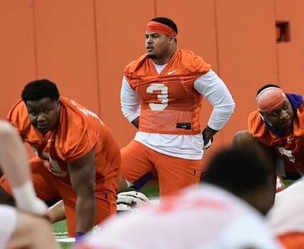 Clemson star DE Xavier Thomas during spring workouts