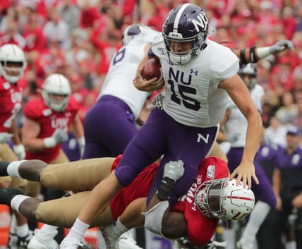 Wisconsin linebacker Chris Orr tackles Northwestern quarterback Hunter Johnson for a sack inthe fourth quarter.

Mjs Uwgrid29 16 Hoffman Jpg Uwgrid29