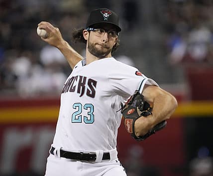 Jun 28, 2022; Phoenix, Ariz., U.S.;  Arizona Diamondbacks starting pitcher Zac Gallen (23) throws against the San Diego Padres during the first inning at Chase Field.

Mlb Padres At D Backs
