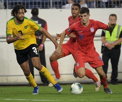 USMNT Christian Pulisic against Jamaica during Gold Cup