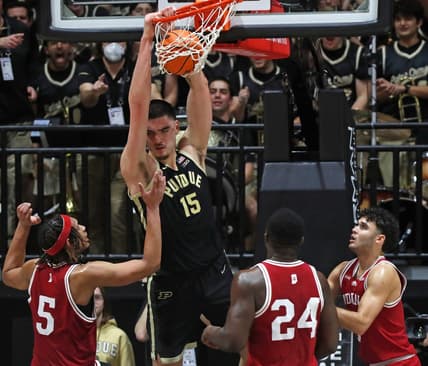 Purdue Boilermakers center Zach Edey led the nation in scoring and is driving the program's bid for NCAA Tournament redemption.