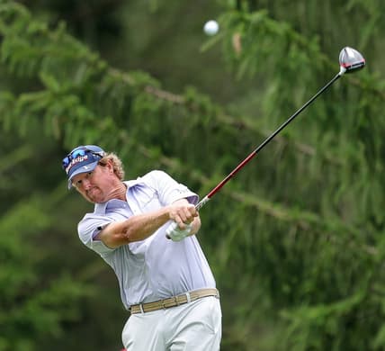 Tim Petrovic sends his ball down the fairway on the 13th hole during second round of the Bridgestone Senior Players Tournament at Firestone Country Club on Friday.

Bridgestonejl 6