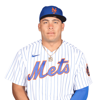 Mar 1, 2021; Port St. Lucie, FL, USA; New York Mets Francisco Alvarez #95 poses during media day at Clover Park. Mandatory Credit: MLB photos via USA TODAY Sports