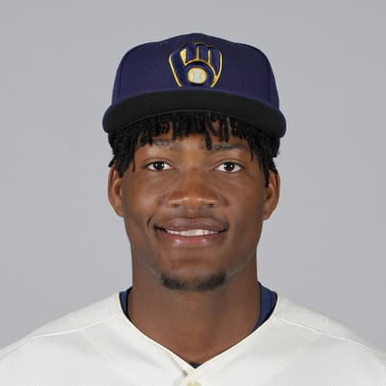 Feb 22, 2023; Phoenix, AZ, USA; Milwaukee Brewers pitcher Abner Uribe (73) poses for photo day at American Family Fields. Mandatory Credit: Rick Scuteri-USA TODAY Sports