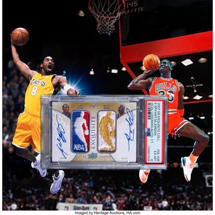 2007-08 Upper Deck Exquisite Dual Logoman Autograph 1/1 Michael Jordan and Kobe Bryant