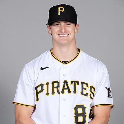 Mar 1, 2021; Sarasota, FL, USA; Pittsburgh Pirates Quinn Priester (84) poses during media day at Ed Smith Stadium. Mandatory Credit: MLB Photos via USA Today Sports