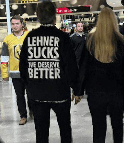 Robin Lehner haters Vegas Golden Knights "fan"