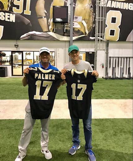 Jordan Spieth hangs out in the Saints war room during the NFL Draft.