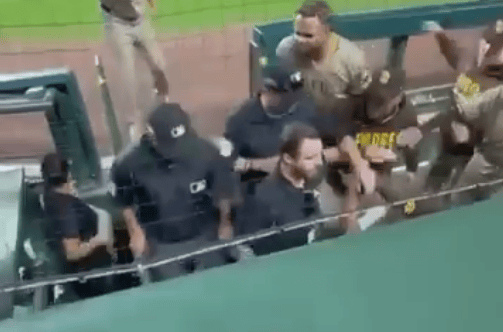 Padres confront umpires