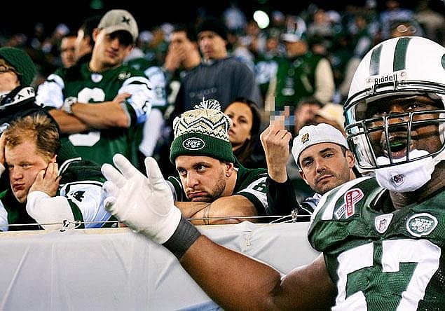 Jets fans want to win. Now. Photo: COREY SIPKIN, ANDREW THEODORAKIS/NEW YORK DAILY NEWS