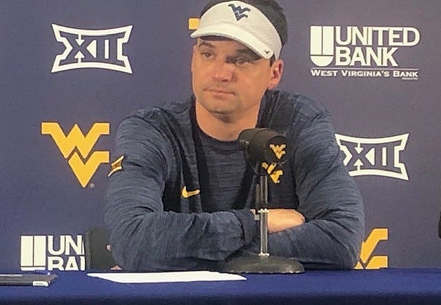 (File photo) Coach Neal Brown speaks in the post-game press conference after a loss to Texas Tech. WVU currently sits at 2-4, just in time for their bye week.

Wvu Coach Neal Brown Press Conference