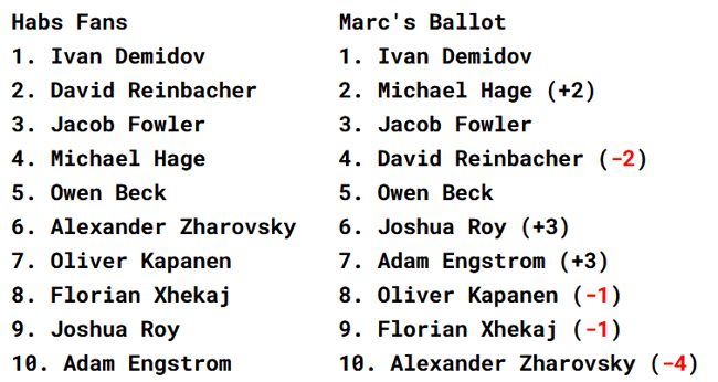 montreal canadiens prospect list 1