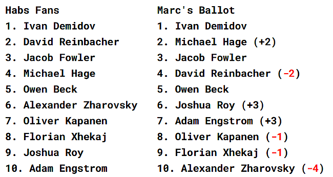 montreal canadiens prospect list 1