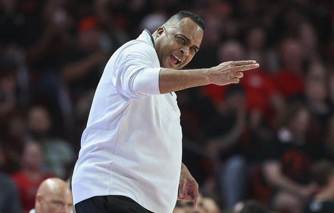 Feb 22, 2023; Houston, Texas, USA; Tulane Green Wave head coach Ron Hunter reacts after a play during the first half against the Houston Cougars at Fertitta Center. Mandatory Credit: Troy Taormina-USA TODAY Sports
