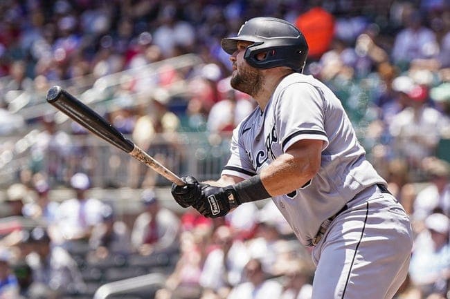 Jul 16, 2023; Cumberland, Georgia, USA; Chicago White Sox third baseman Jake Burger (30) shown after hitting a home run against the Atlanta Braves during the second inning at Truist Park. Mandatory Credit: Dale Zanine-USA TODAY Sports
