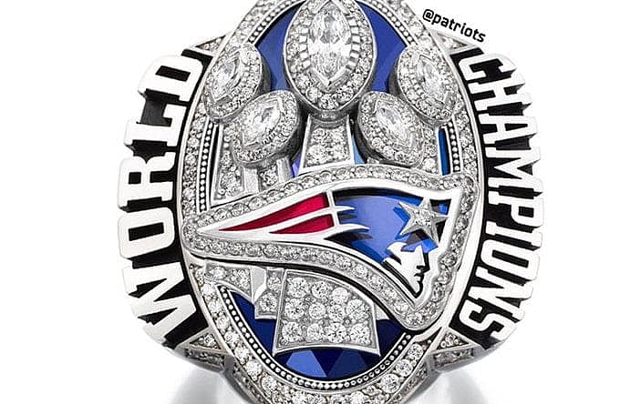 The Patriots' Super Bowl ring has 283 diamonds to signify their tremendous comeback.
