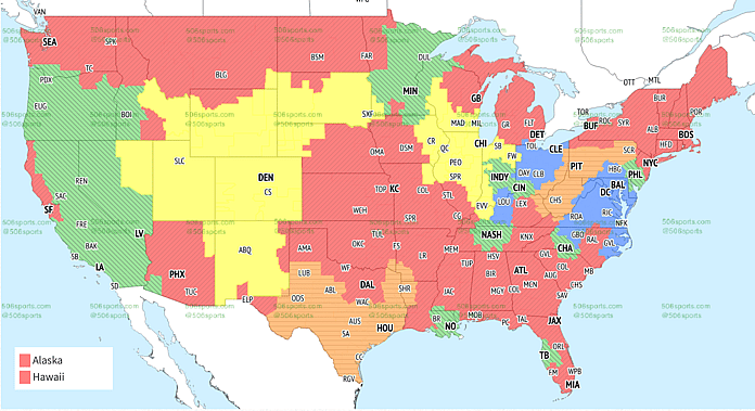 NFL coverage map Week 4