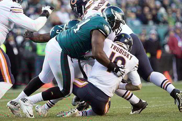 Fletcher Cox sacks Mitchell Trubisky