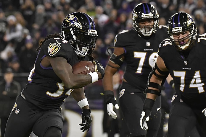 Ravens running back Jarvorius Allen on Monday Night Football