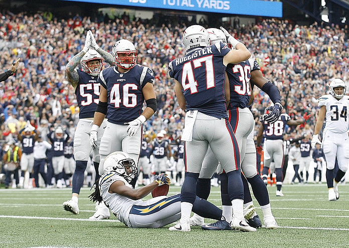 Los Angeles Chargers receiver Travis Benjamin dropped for a safety in NFL Week 8