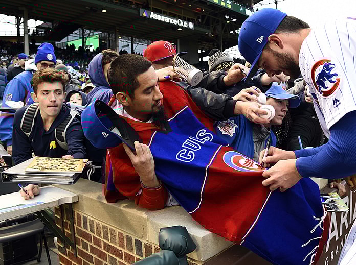Kris Bryant is one of over 1,000 MLB players who are interacting with fans via Infield Chatter