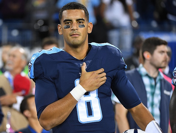 Tennessee Titans quarterback Marcus Mariota on Monday Night Football