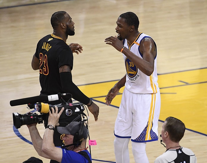 LeBron James and Kevin Durant after Game 5 of the 2017 NBA Finals